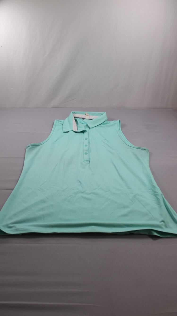 Under Armour Golf Womens Sleeveless Polo Shirt Heat Gear Fitted XL Green